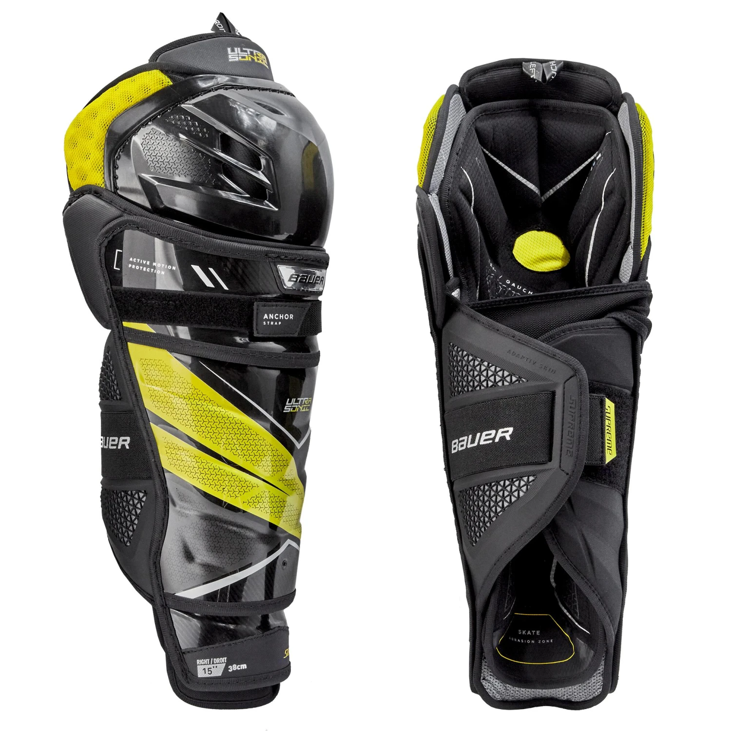 Bauer Supreme Ultrasonic Intermediate Hockey Shin Guards (2021) - Image 2