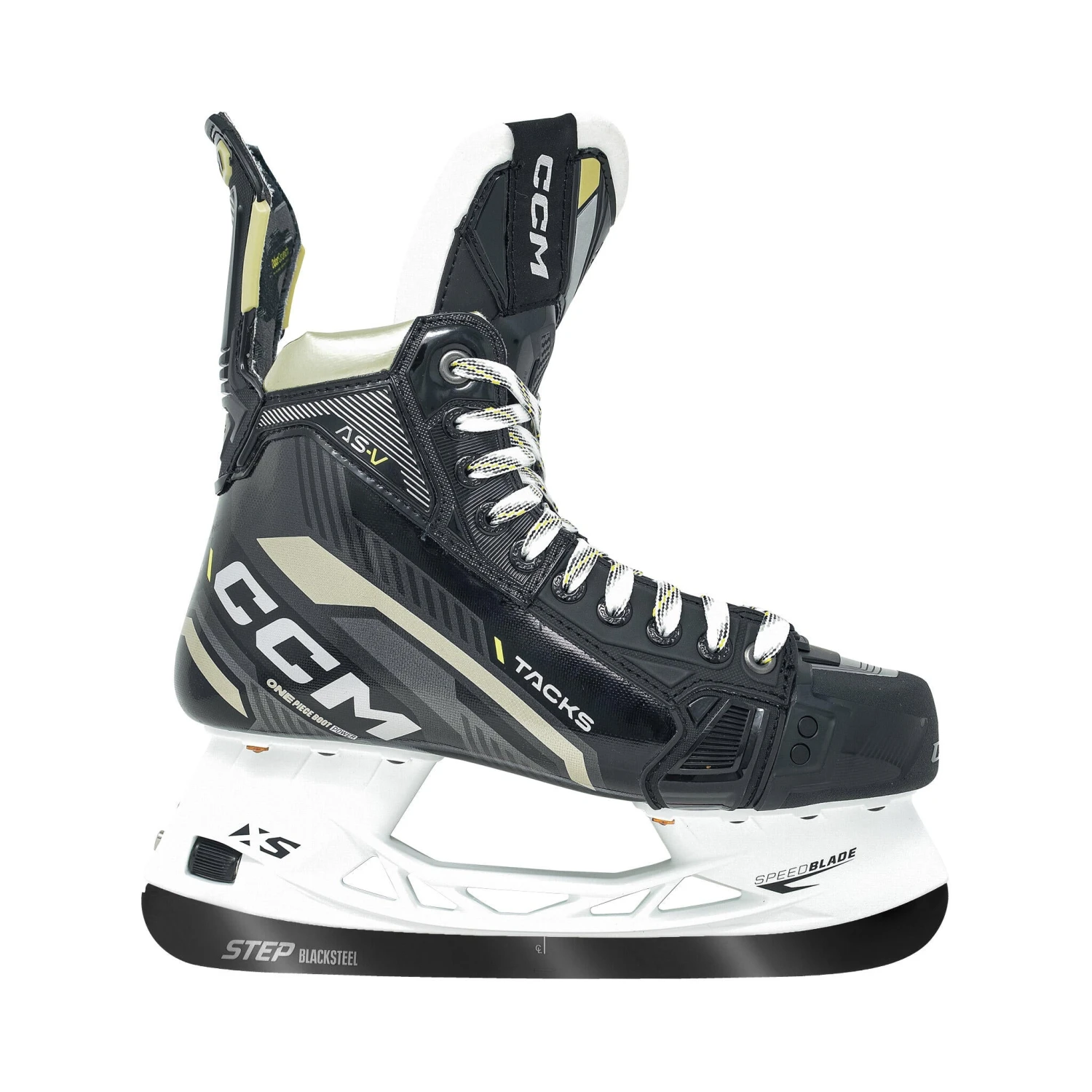 CCM Tacks AS-V Senior Hockey Skates (2022) With Step Blacksteel