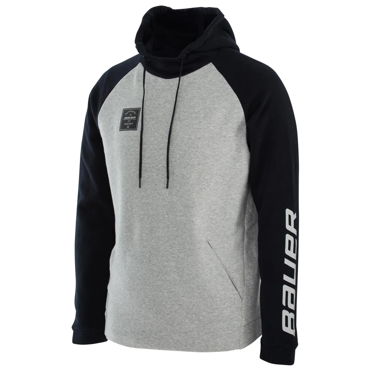 Bauer Square Hoodie - Black/Heather Grey